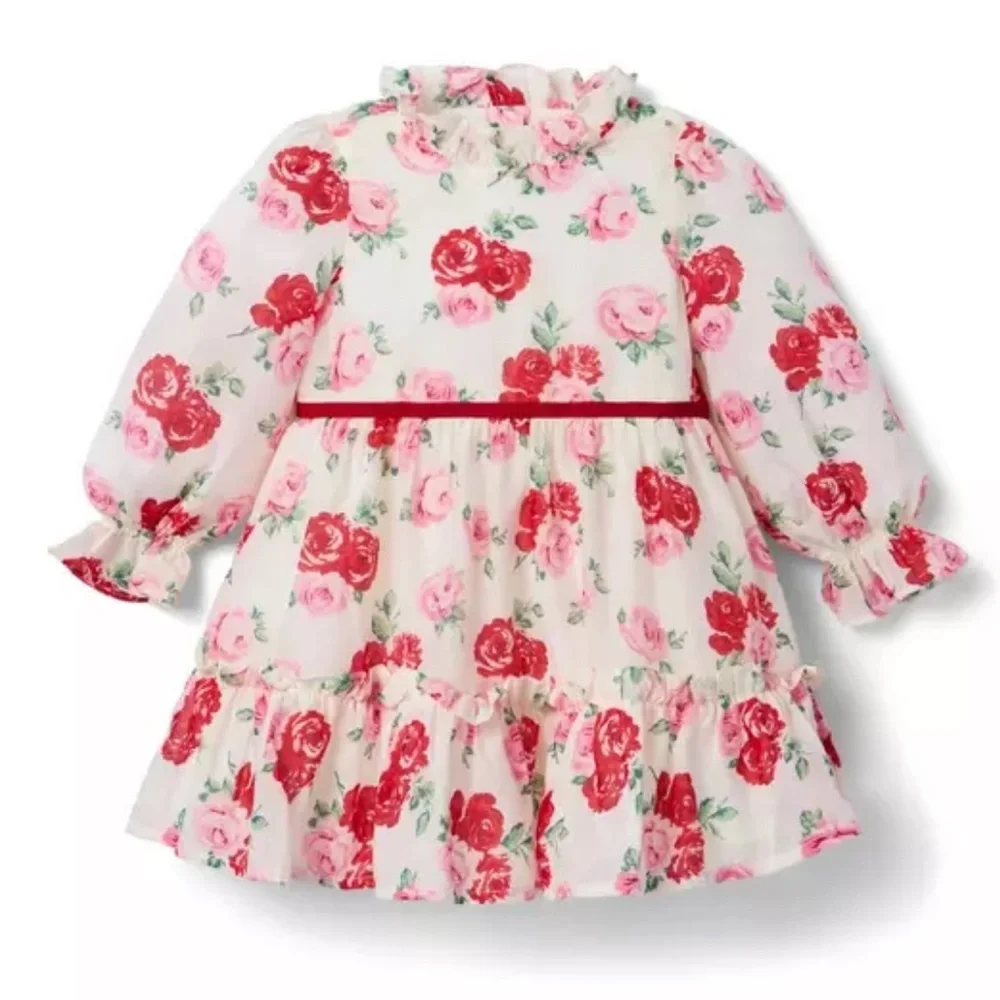 Janie and Jack The Rose Ruffle Dress SIZE 5